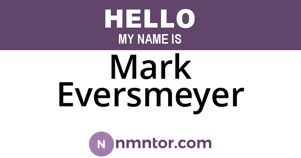 Mark Eversmeyer