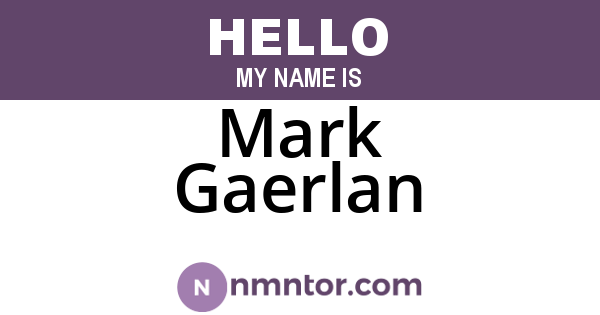 Mark Gaerlan