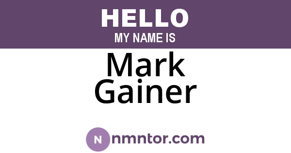 Mark Gainer