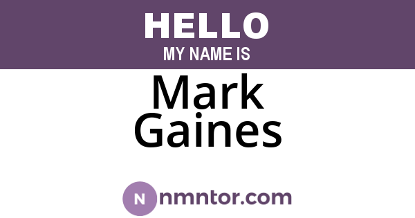 Mark Gaines