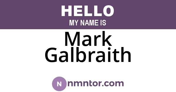 Mark Galbraith