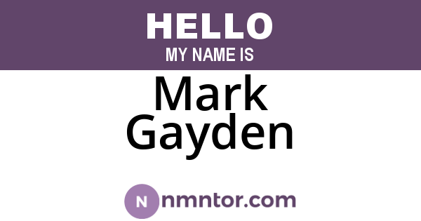 Mark Gayden
