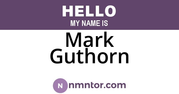 Mark Guthorn
