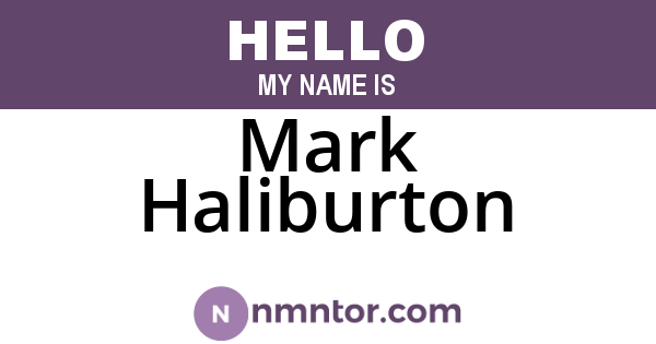 Mark Haliburton