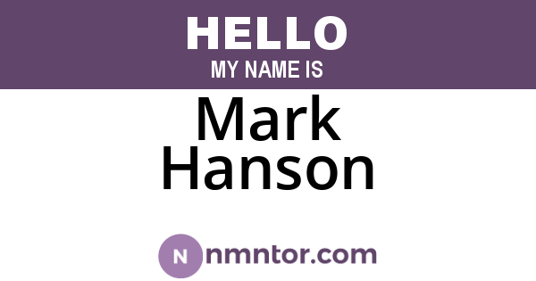 Mark Hanson