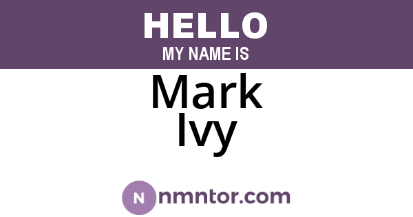 Mark Ivy