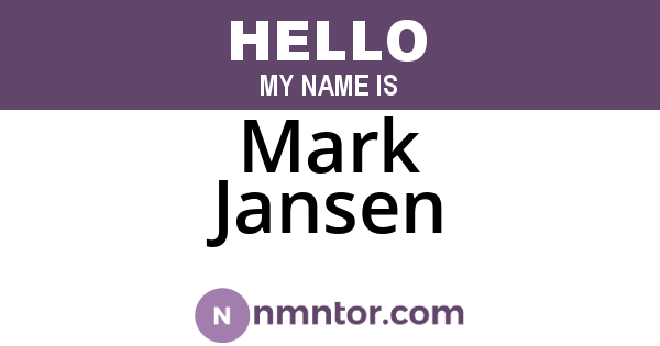 Mark Jansen