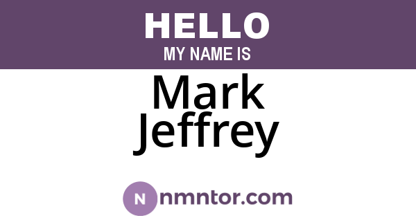 Mark Jeffrey