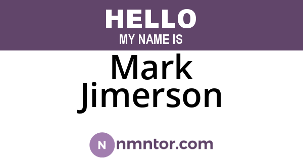Mark Jimerson