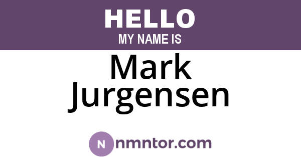 Mark Jurgensen
