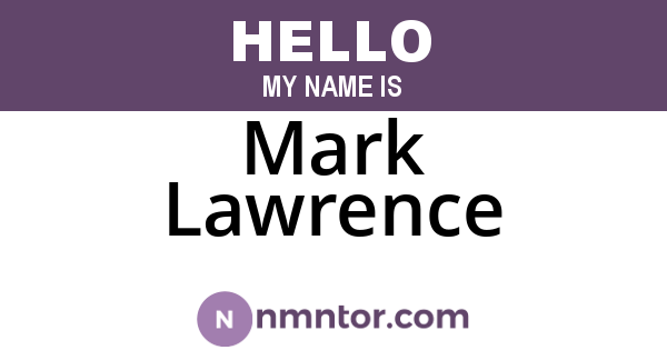 Mark Lawrence