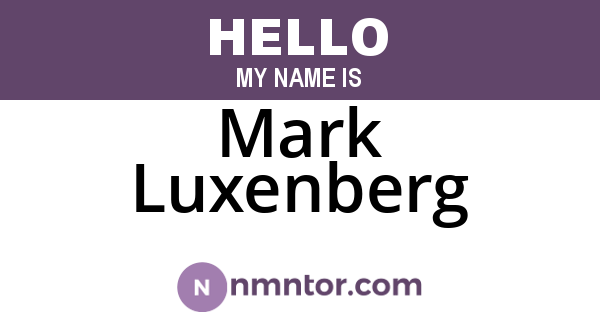 Mark Luxenberg