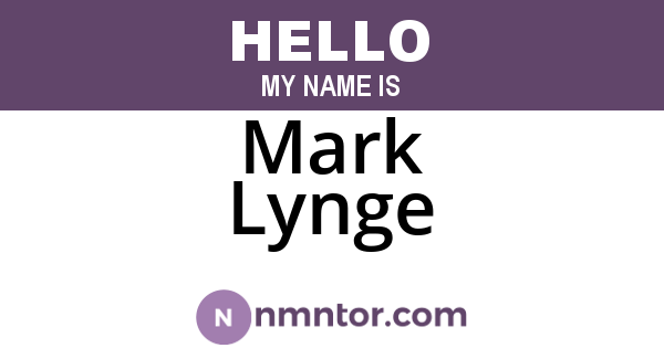 Mark Lynge