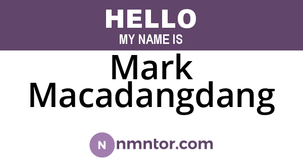 Mark Macadangdang