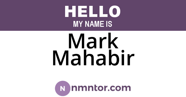 Mark Mahabir