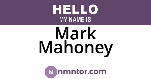 Mark Mahoney