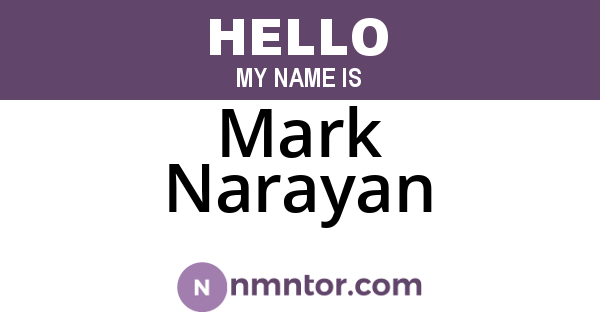 Mark Narayan