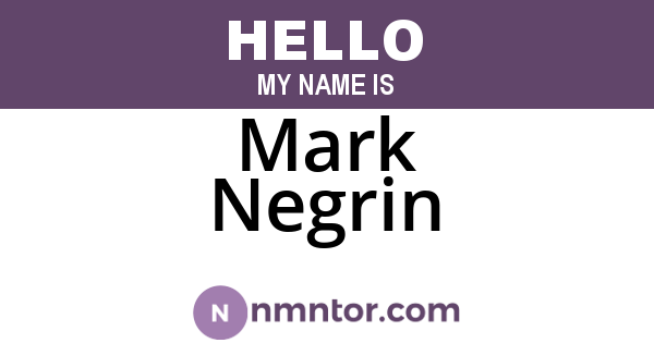 Mark Negrin