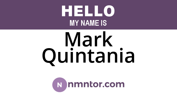 Mark Quintania