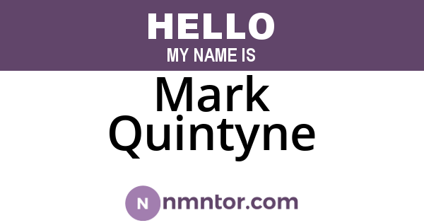 Mark Quintyne