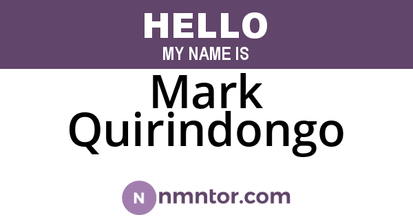 Mark Quirindongo