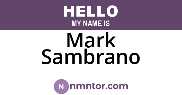 Mark Sambrano