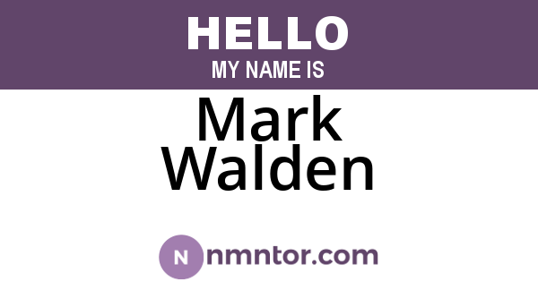 Mark Walden
