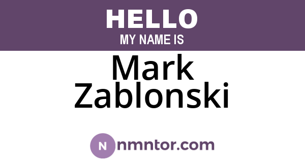 Mark Zablonski