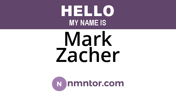 Mark Zacher