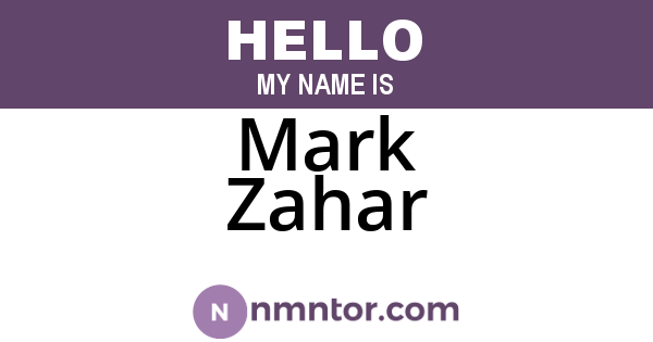 Mark Zahar