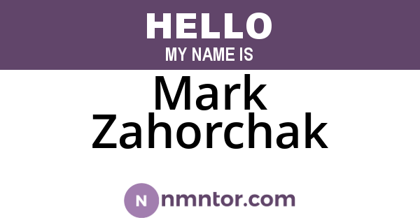 Mark Zahorchak