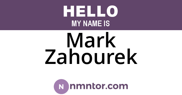 Mark Zahourek