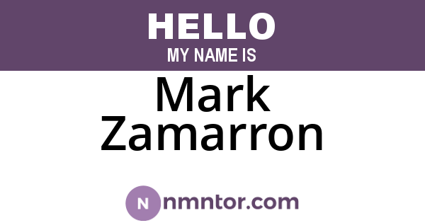 Mark Zamarron
