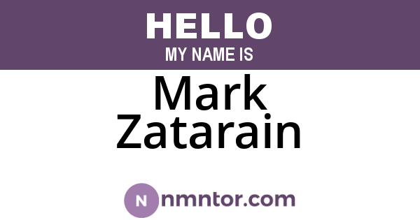 Mark Zatarain