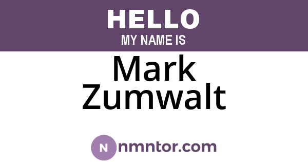 Mark Zumwalt