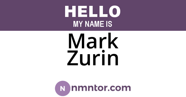 Mark Zurin