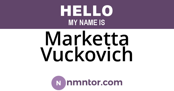 Marketta Vuckovich