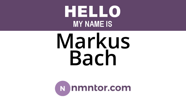Markus Bach