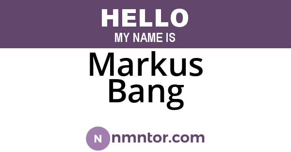Markus Bang