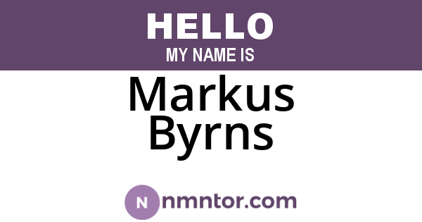 Markus Byrns