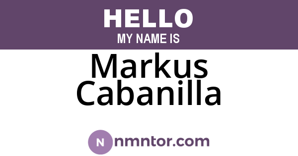Markus Cabanilla