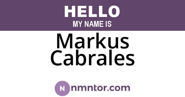 Markus Cabrales