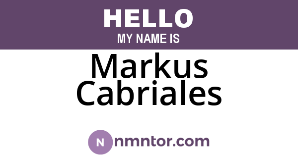 Markus Cabriales