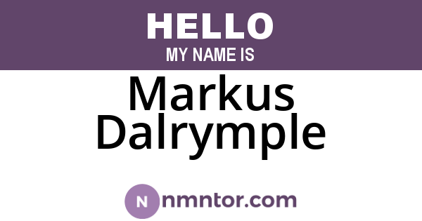 Markus Dalrymple