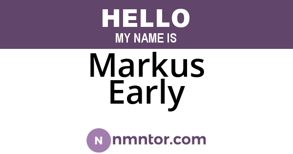 Markus Early
