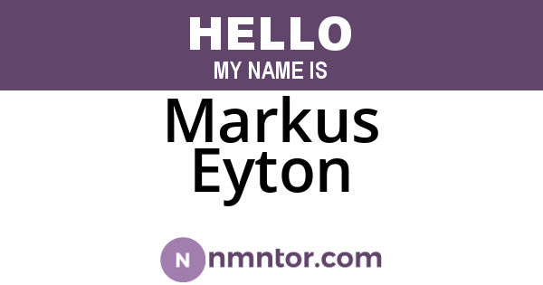 Markus Eyton