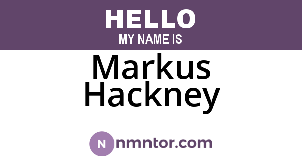 Markus Hackney