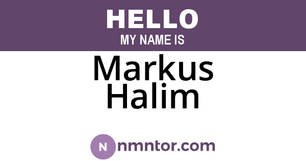 Markus Halim