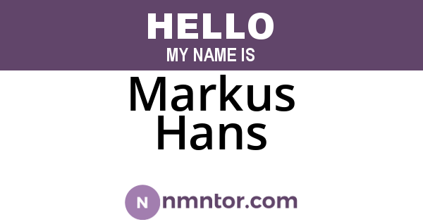 Markus Hans