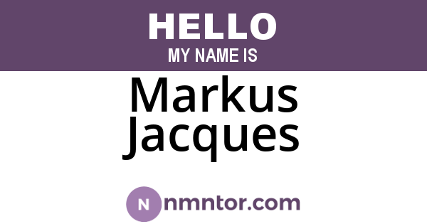 Markus Jacques